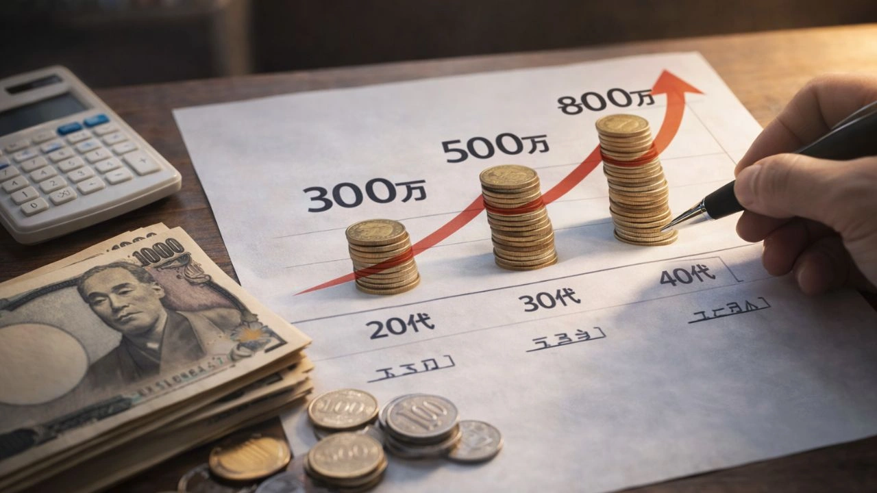 貯蓄目標額はどれくらいが理想か?年代別の平均・中央値と毎月の設定方法を紹介